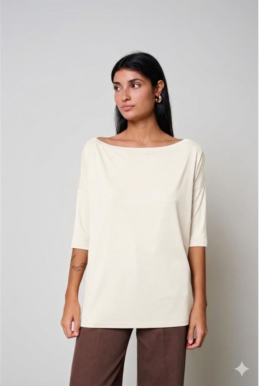 T-SHIRT MANICA 3/4 PANNA KAOS DAY BY DAY