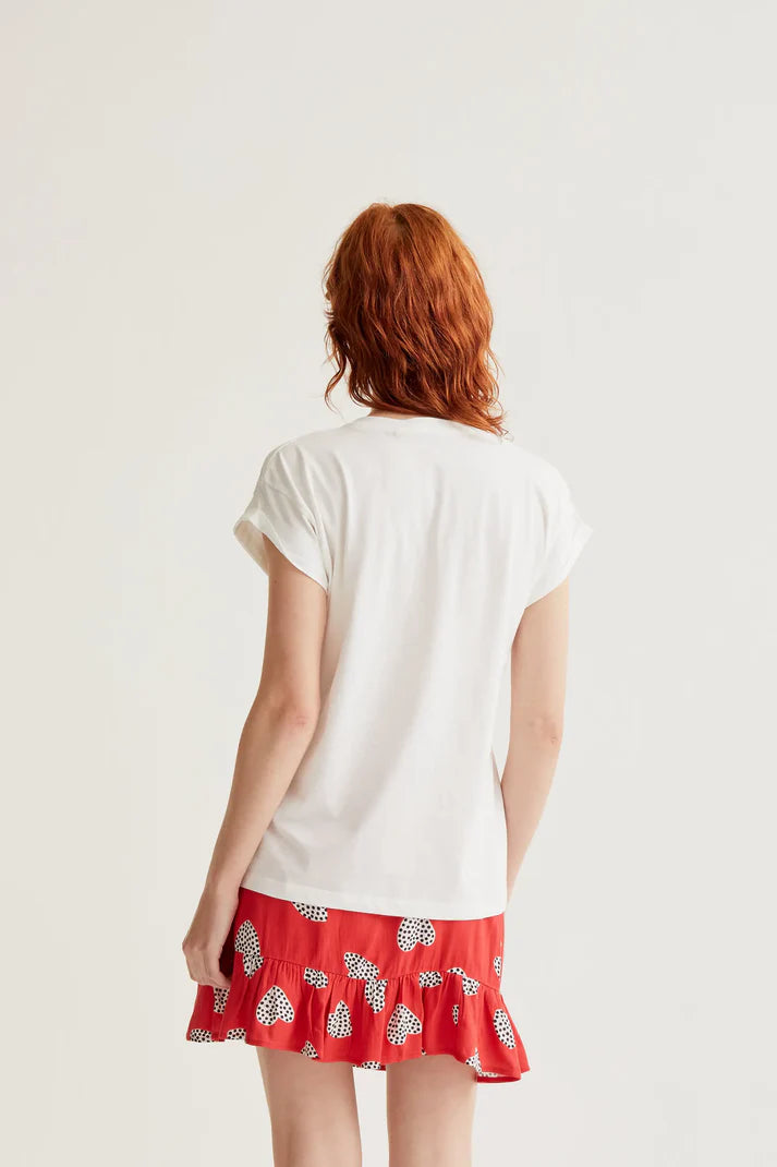 T-SHIRT BIANCA STAMPA COKER COMPANIA FANTASTICA