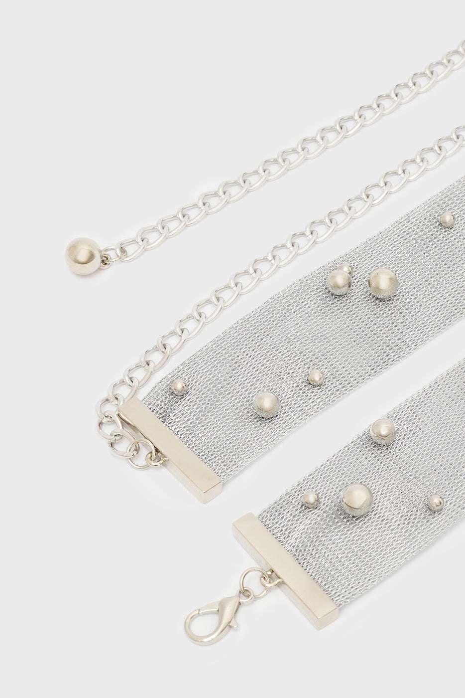 CINTURA DAISY TESSUTO LUREX+BORCHIE ARGENTO NALÌ