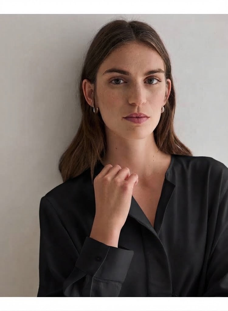 CAMICIA COLLO COREANA MINIMAL CHIC NERA 45160-37 YERSE