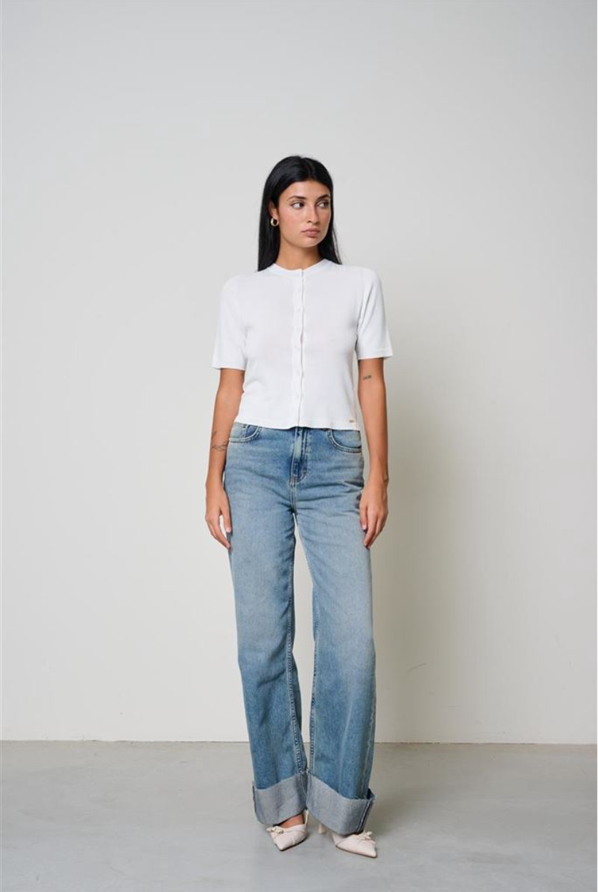JEANS  NIKI - STRAIGHT FULL LENGHT KAOS DENIM