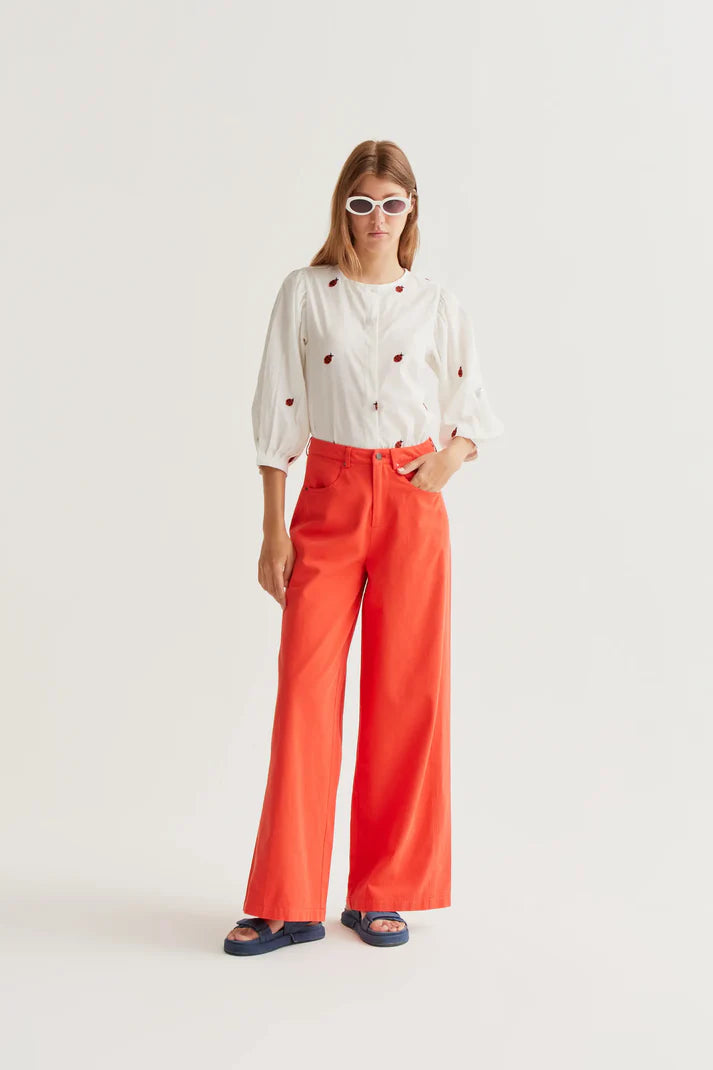 CAMICIA BIANCA RICAMO COCCINELLE COMPANIA FANTSTICA