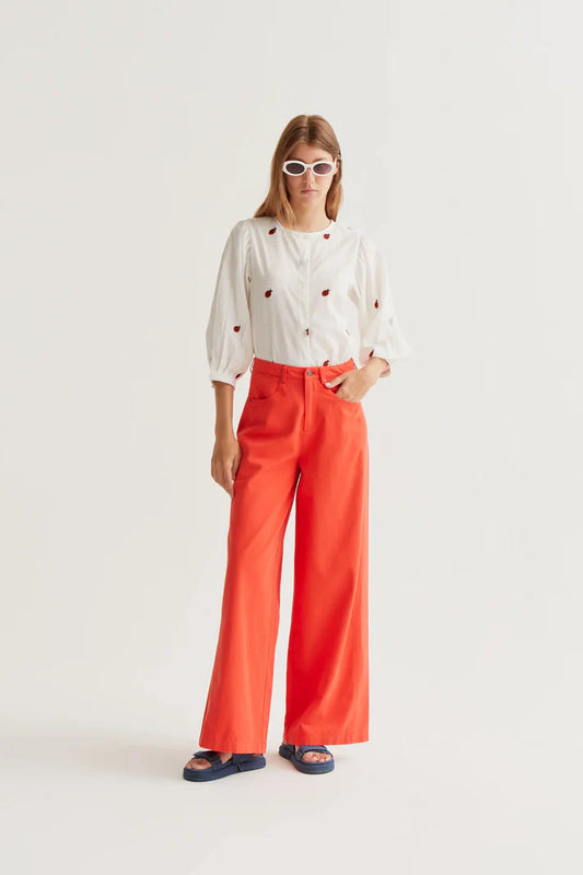 CAMICIA BIANCA RICAMO COCCINELLE COMPANIA FANTSTICA