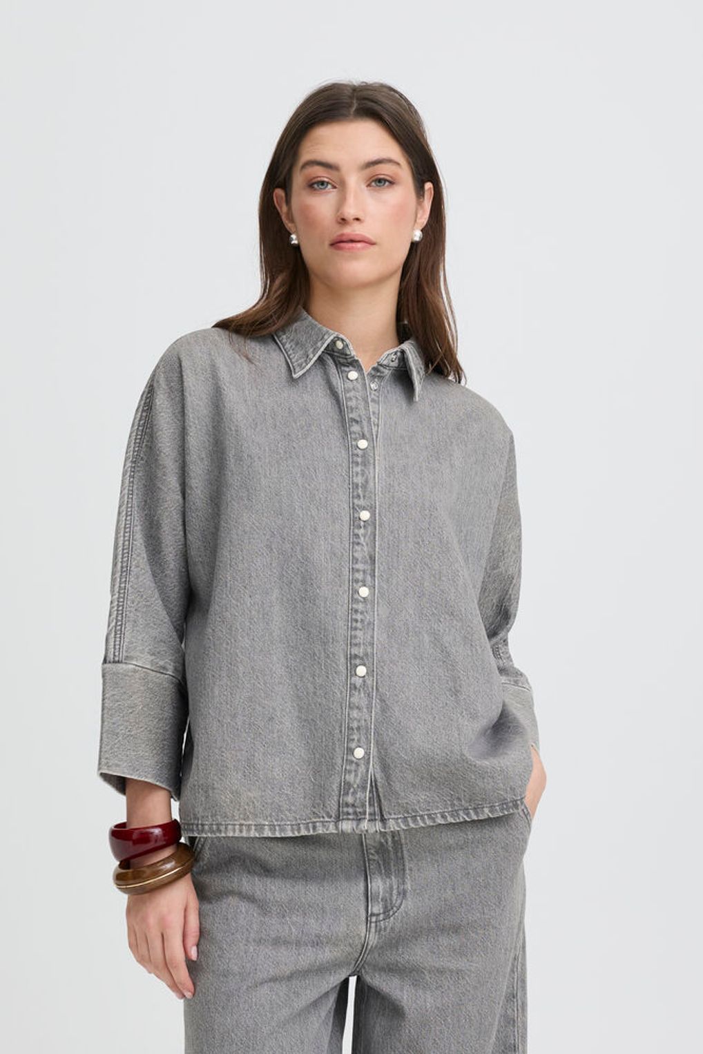 CAMICIA DENIM GRIGIO BYKIMU SHIRT B.YOUNG