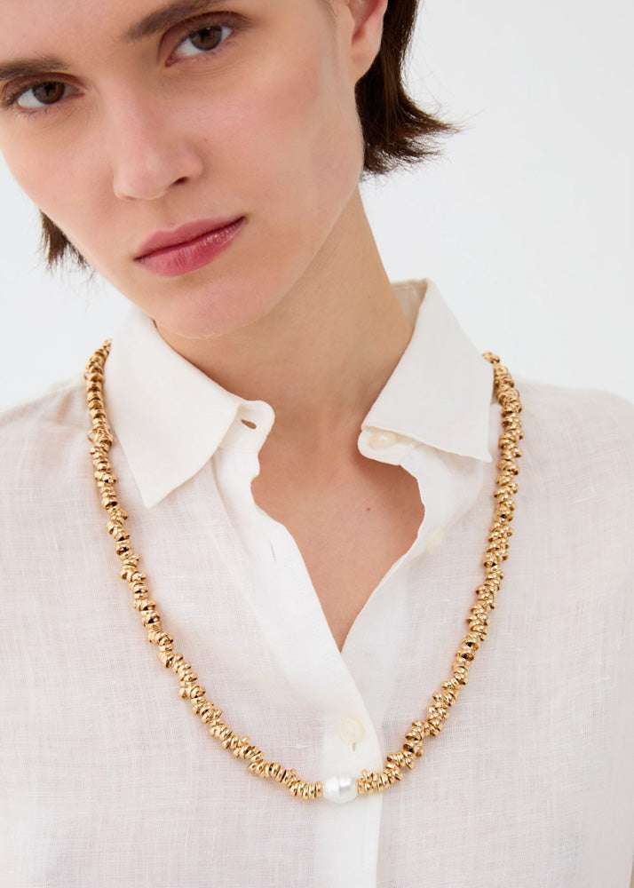 COLLANA  GIROCOLLO CON PERLA NATURALE ORO NALÍ