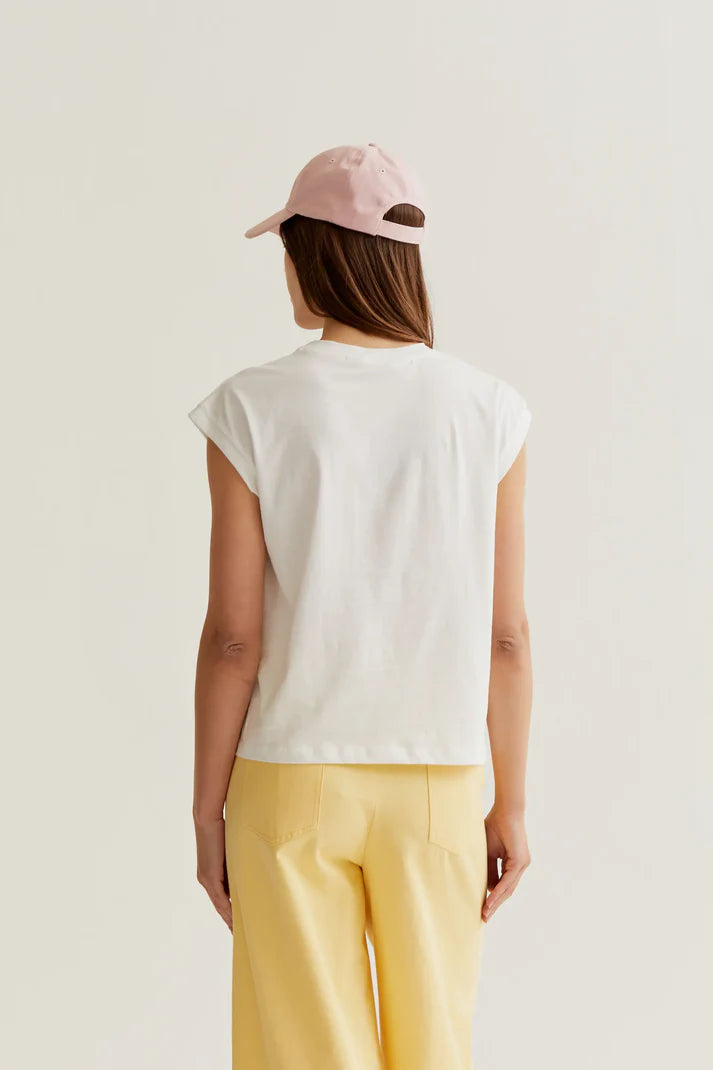 T-SHIRT BIANCA CON STAMPA GATTO COMPANIA FANTASTICA