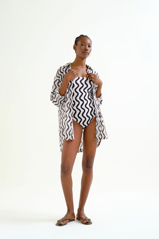 CAMICIA STAMPA WAWE BLACK & WHITE COMPANIA FANTASTICA