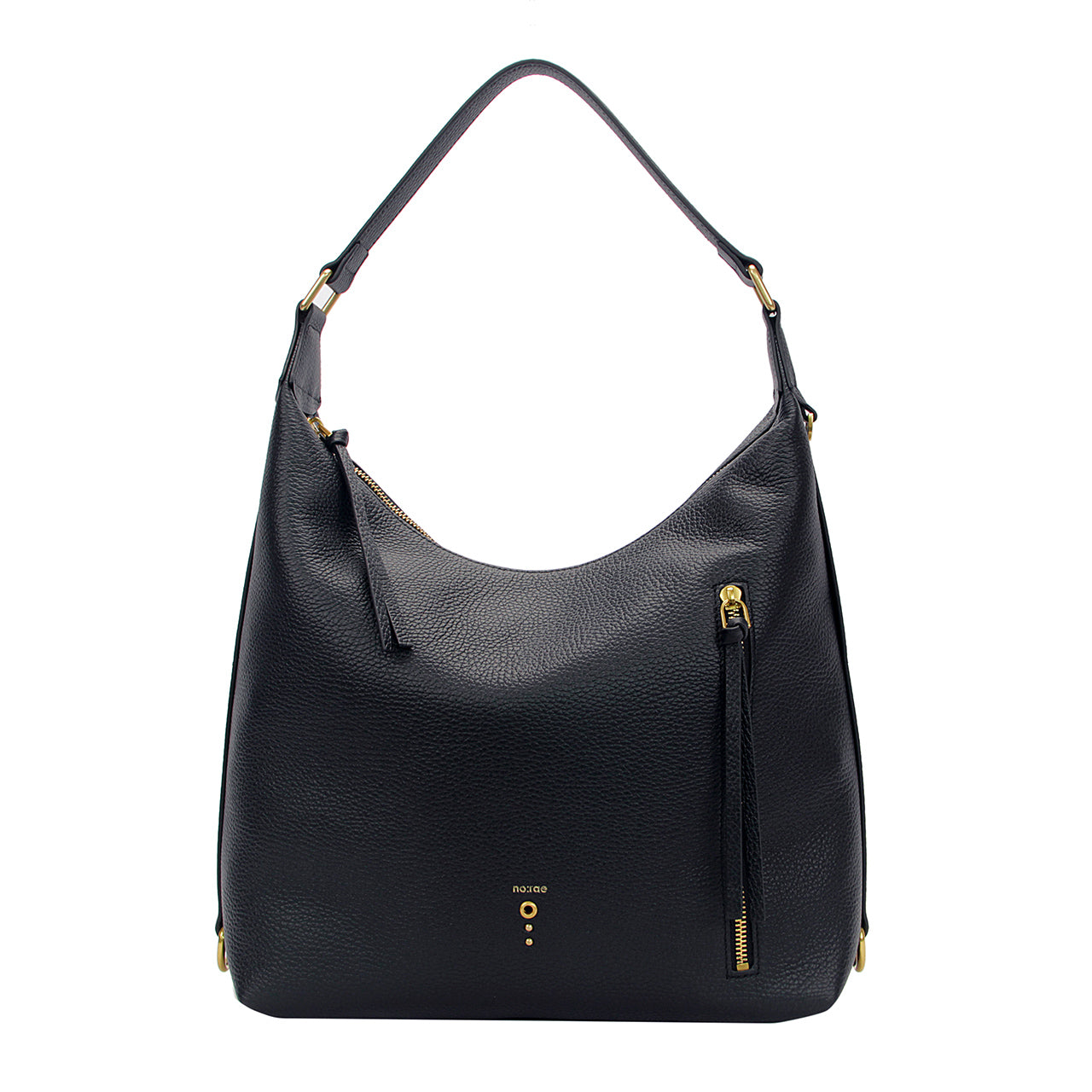 BORSA ARETUSA BIG HOBO MARTELLATO BLACK NO:RAE