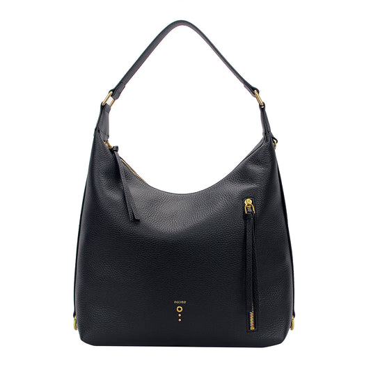 BORSA ARETUSA BIG HOBO MARTELLATO BLACK NO:RAE