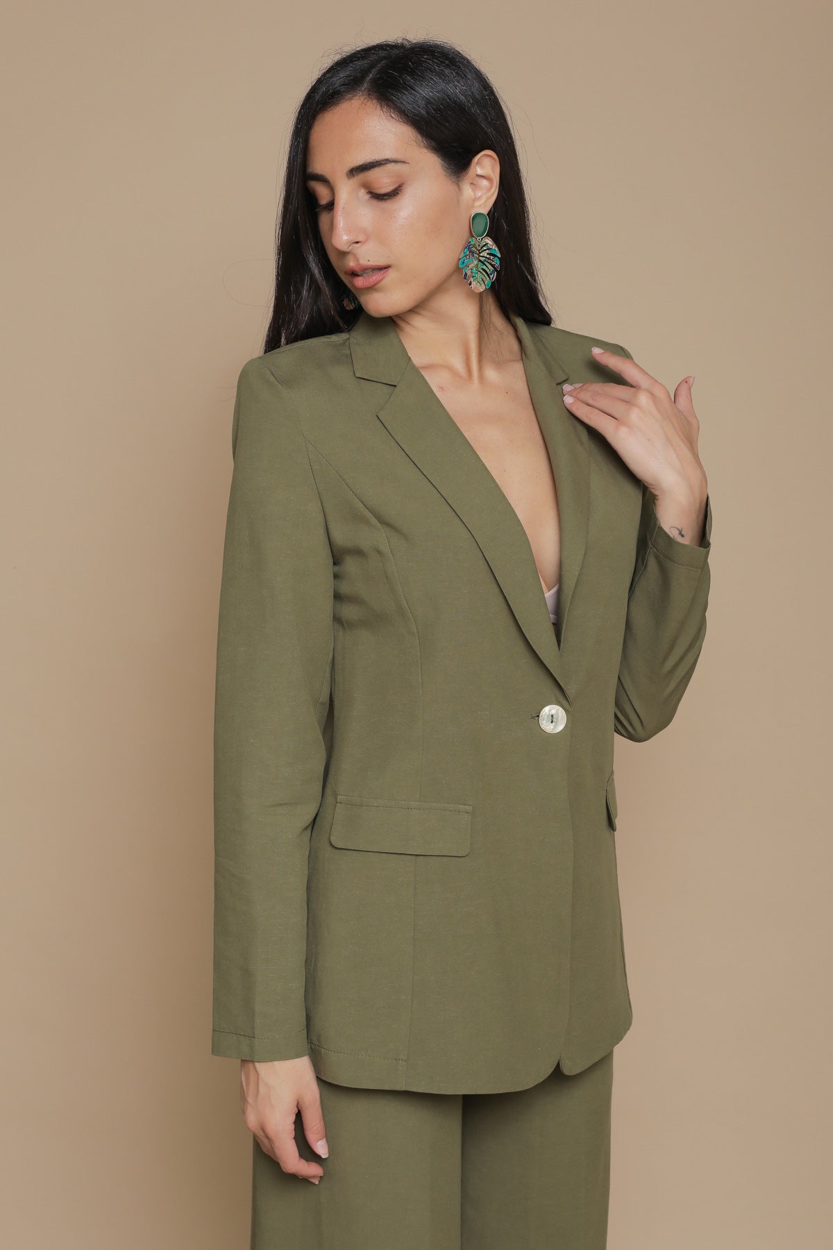 BLAZER VERDE LINO E VISCOSA PAQUITO