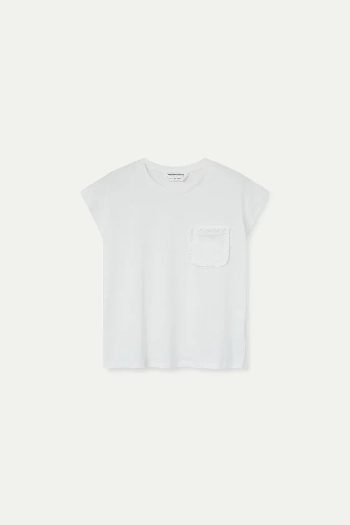 T-SHIRT BIANCA CASUAL CON TASCHINO COMPANIA FANTASTICA