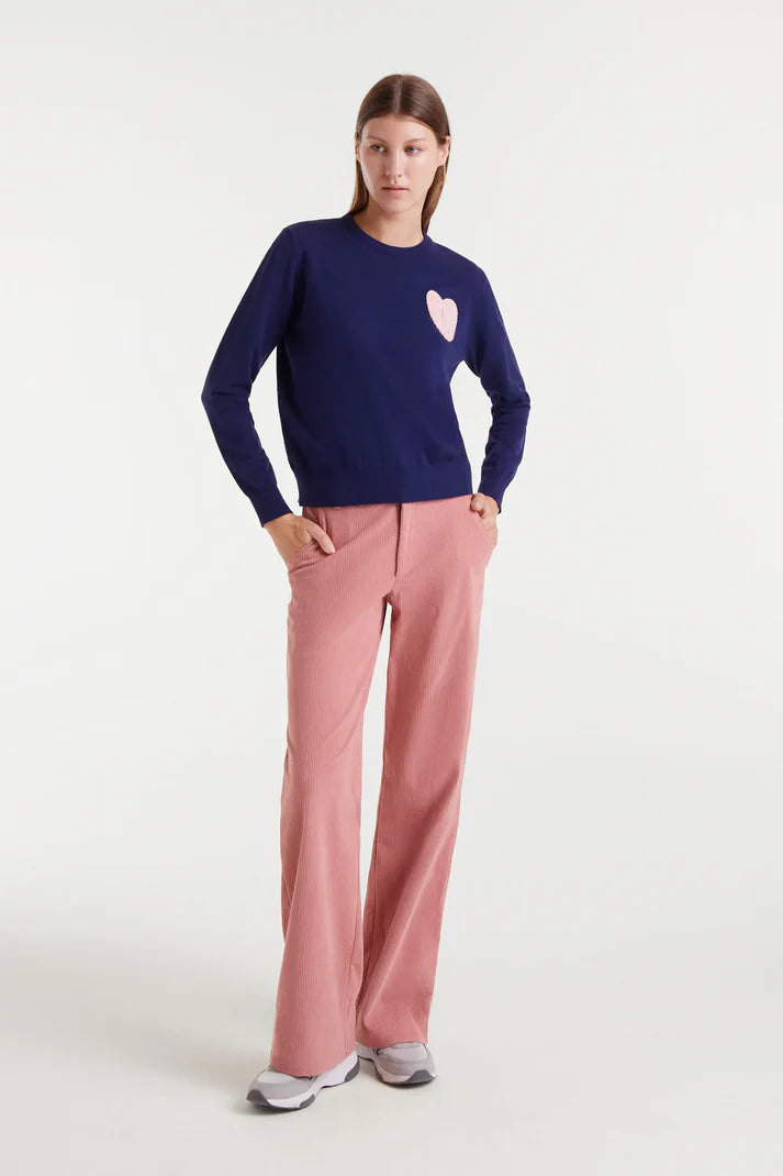 MAGLIA BLU CUORE ROSA COMPANIA FANTASTICA