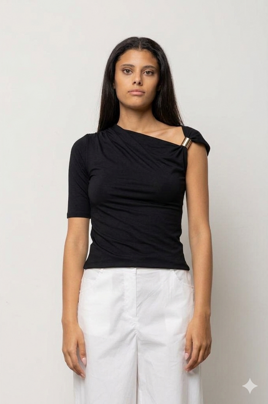 Top Asimmetrico Kaos Jeans