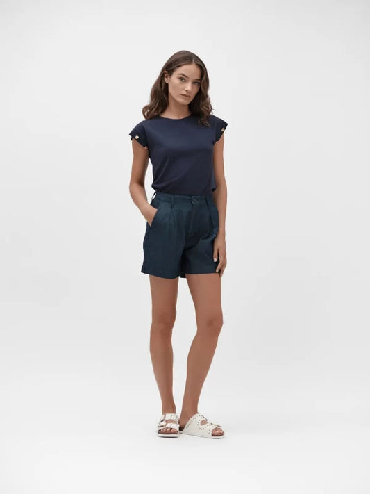 SHORTS IN CHAMBRAY WHITE WISE