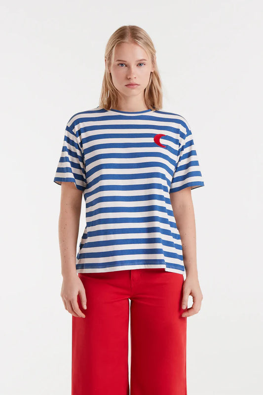 T-SHIRT RIGHE BLU LUNA COMPANIA FANTASTICA