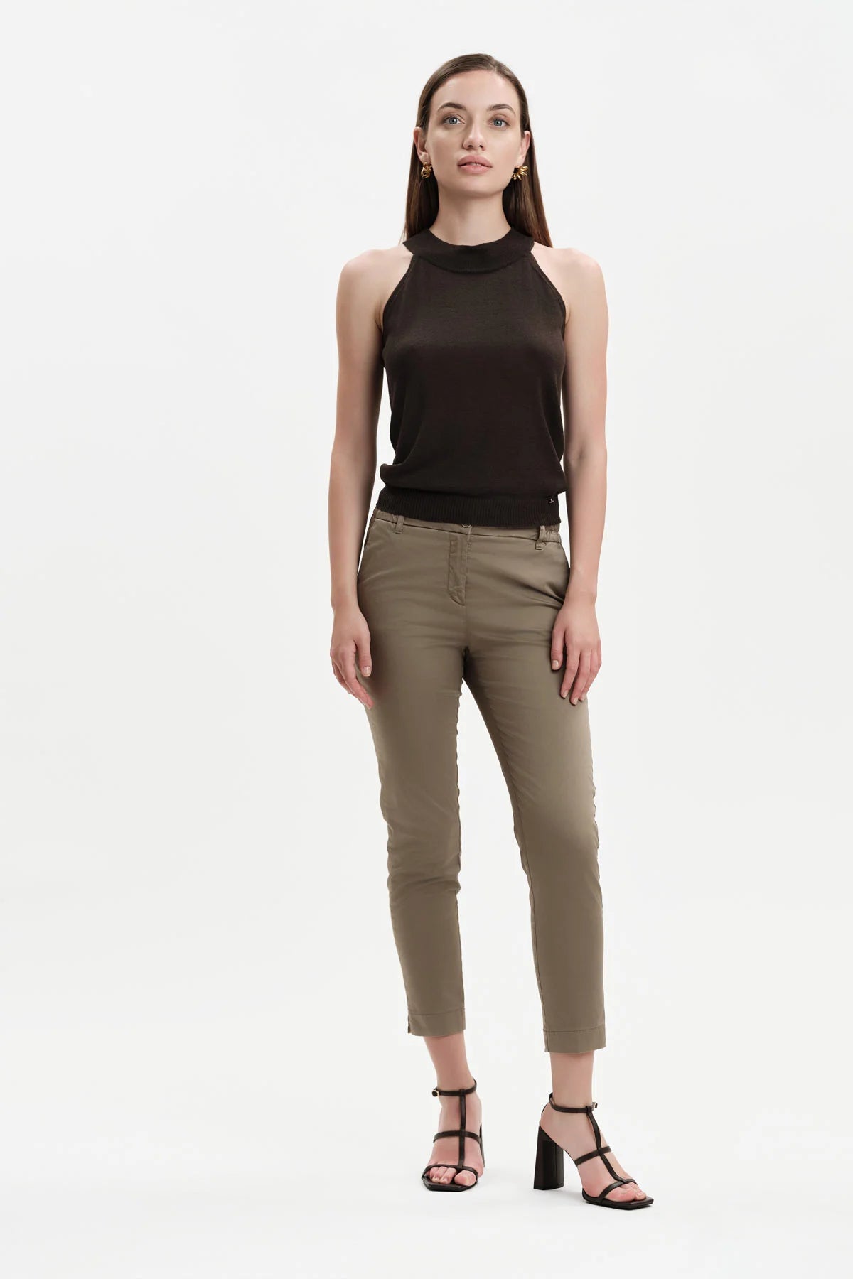 TOP IN MAGLIA CON SCOLLO AMERICA VISCOSA SETA WHITE WISE