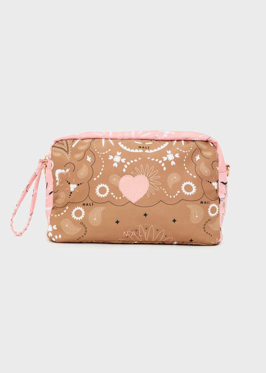 POUCH BANDANA IN NYLON ROSA/MARRONE NALÌ