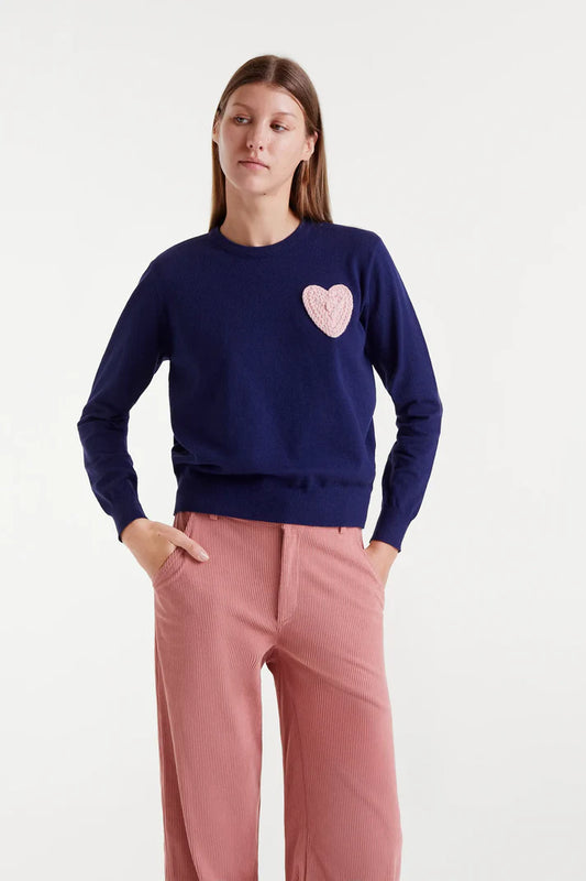 MAGLIA BLU CUORE ROSA COMPANIA FANTASTICA