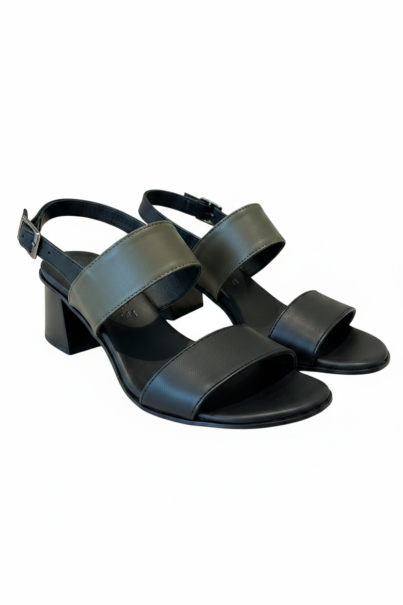 SANDALO VIOLA  BICOLORE NERO-VERDE OLIVA JOANN