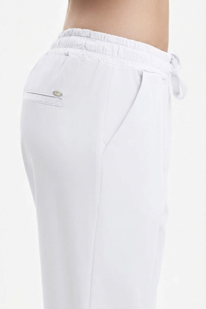 PANTALONI CON COULISSE IN GABARDINA WHITE WISE