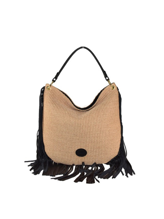 BORSA BOBO RAFFIA E PELLE SARTORIA REVERBERI