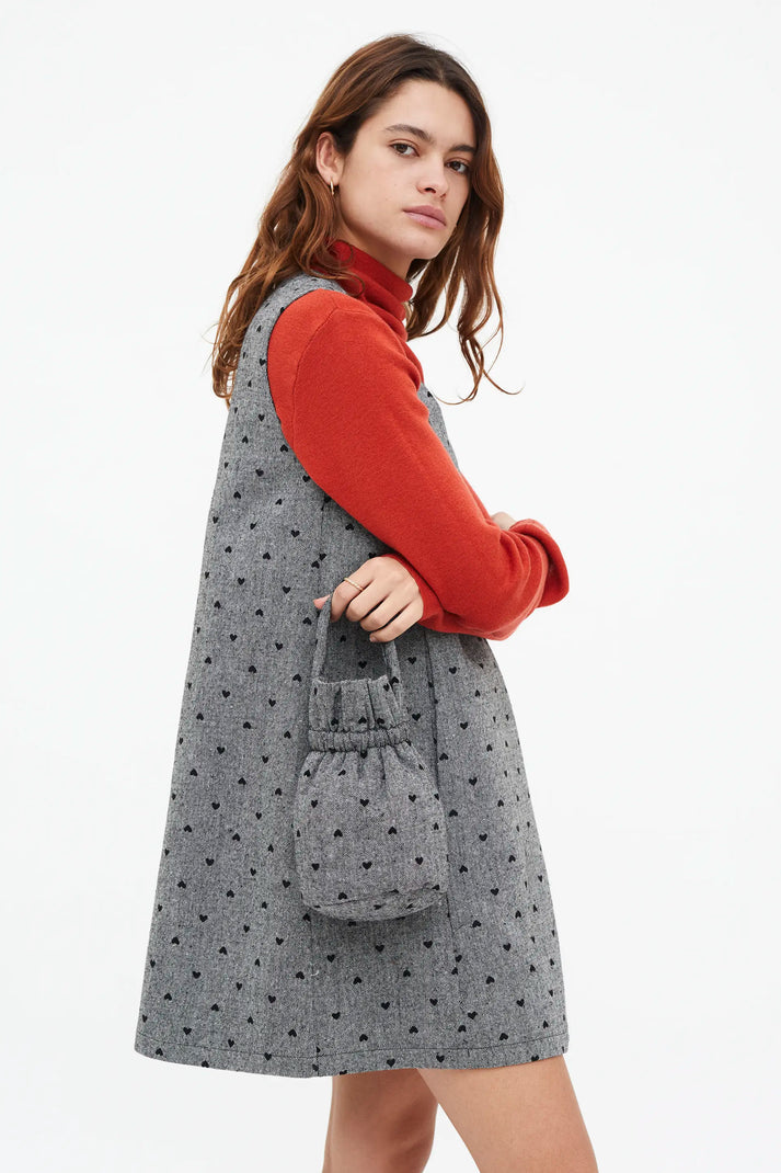 ABITO CORTO TWEED STAMPA CUORI COMPANIA FANASTIACA