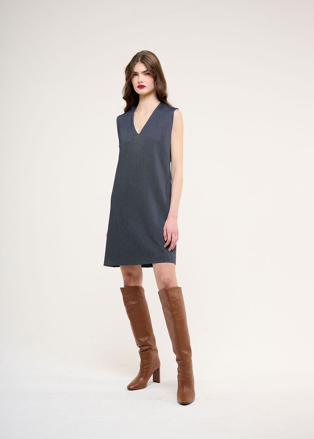 ABITO SMANICATO PUNTO MILANO DIAGONALE CROCHÈ