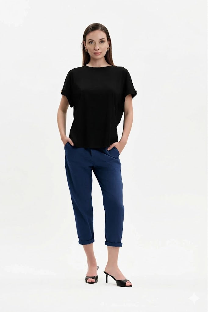 PANTALONI CON COULISSE IN GABARDINA WHITE WISE