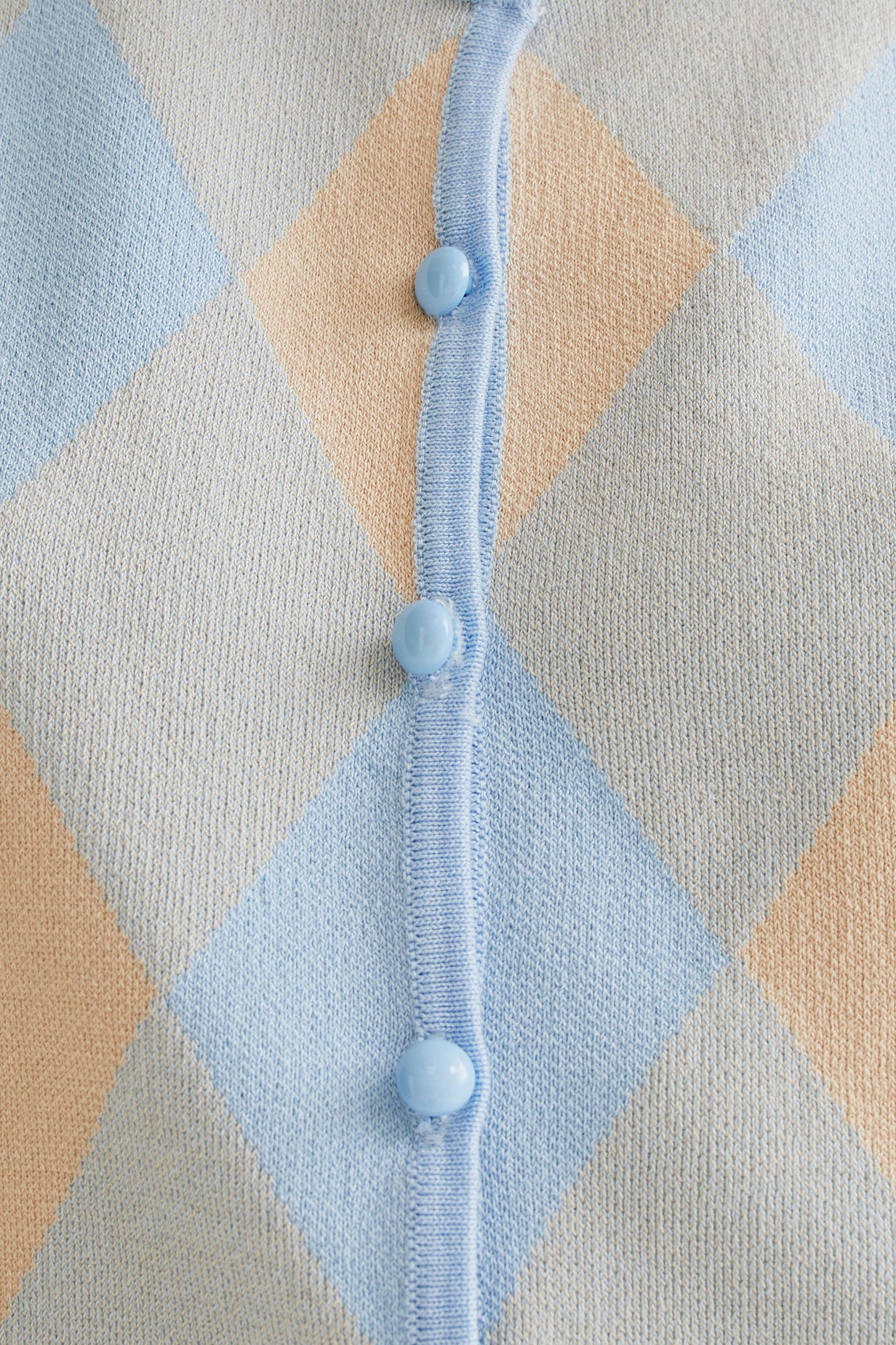 GILET APERTO LOSANGHE AZZURRE BEIGE COMPANIA FANTASTICA