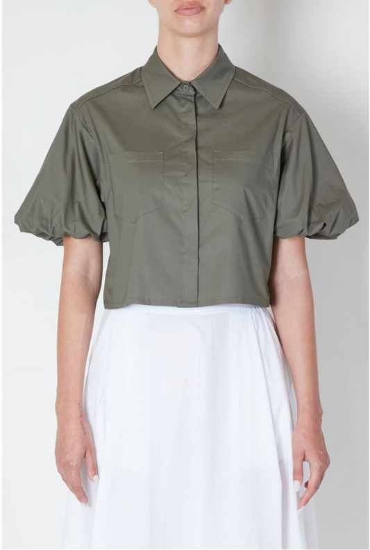 CAMICIA CROPPED VERDE ICONA BY KAOS