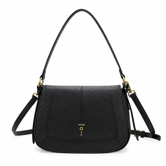 BORSA GLOBE SMALL SHOULDER MARTELLATO BLACK NO:RAE