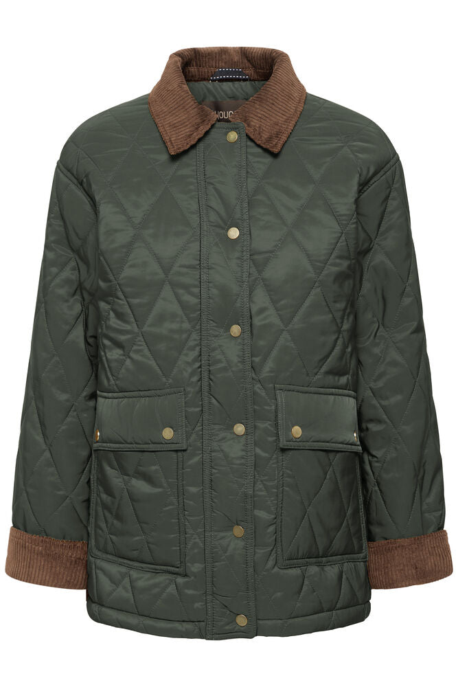 GIACCA TRAPUNTATO VERDE CON COLLO IN VELLUTO BYBELLINI B.YOUNG