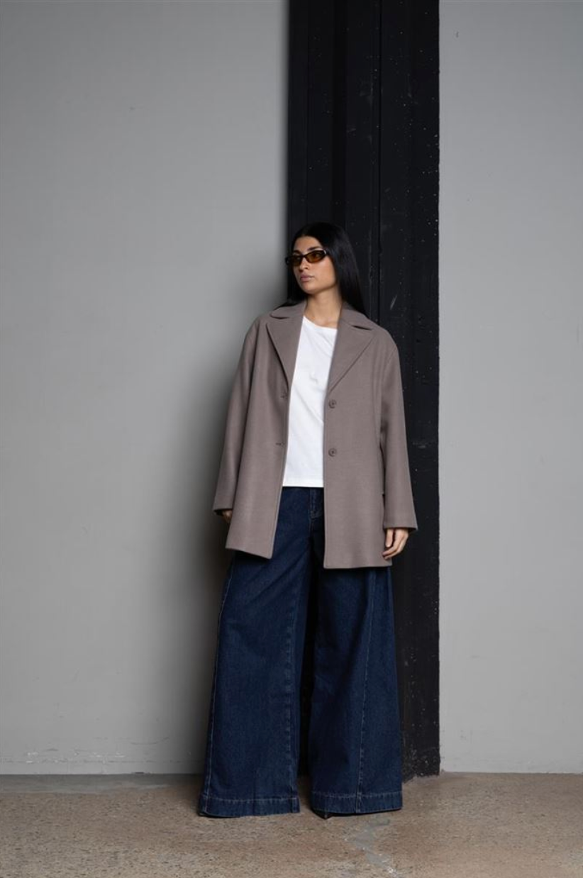 CAPPOTTO CORTO MONOPETTO A DUE BOTTONI IN MISTO LANA KASHA KAOS JEANS