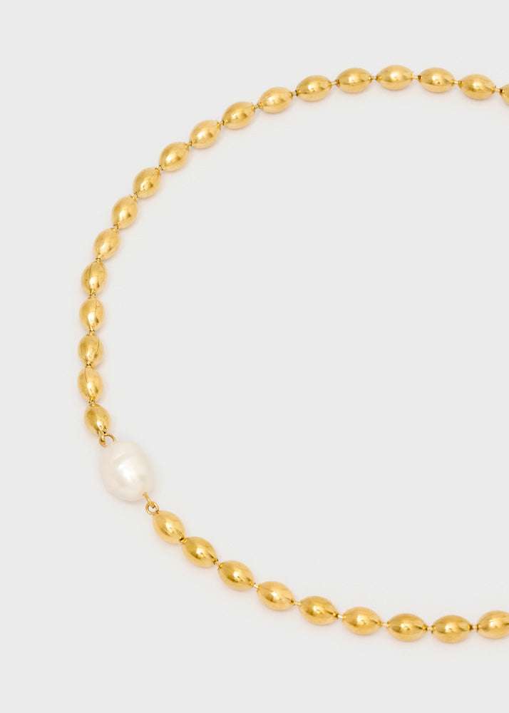 COLLANA GIROCOLLO CON  DETTAGLIO PERLA ORO NALÍ