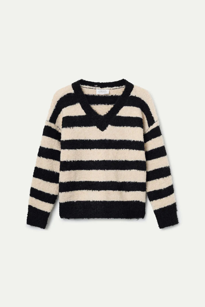 MAGLIA A RIGA NERO COMPANIA FANTASTICA