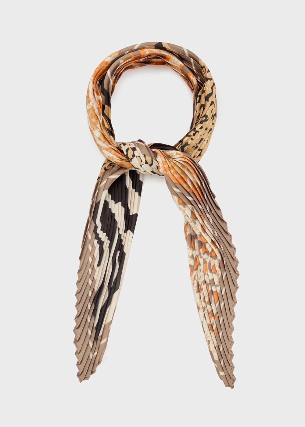 FOULARD ANIMALIER MIX PLISSE MARRONE NALÍ