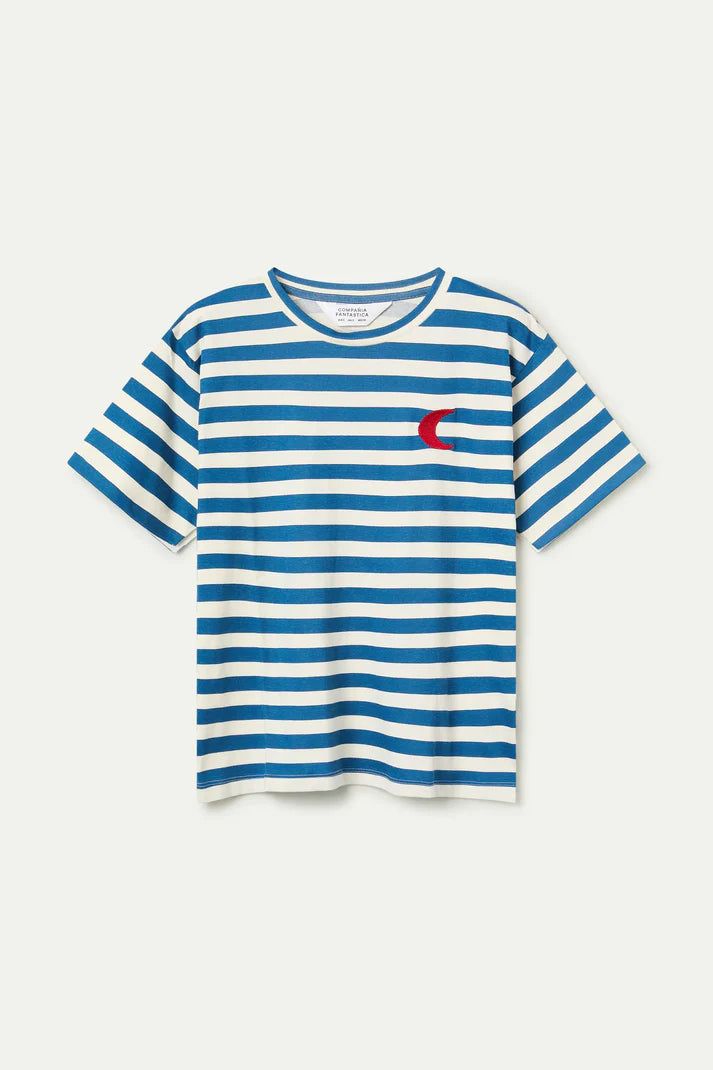 T-SHIRT RIGHE BLU LUNA COMPANIA FANTASTICA