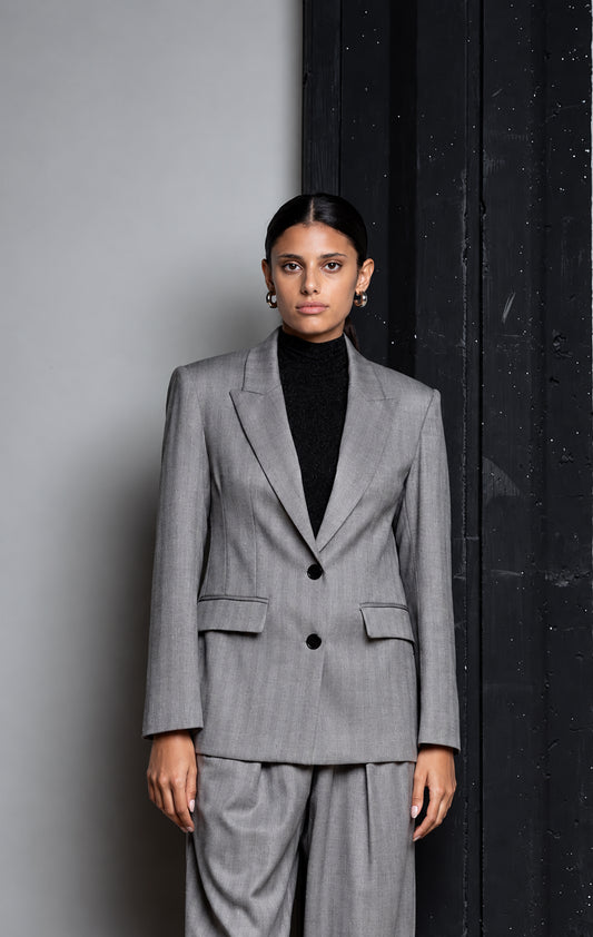 BLAZER MONOPETTO SPIGATO GRIGIO KAOS JEANS