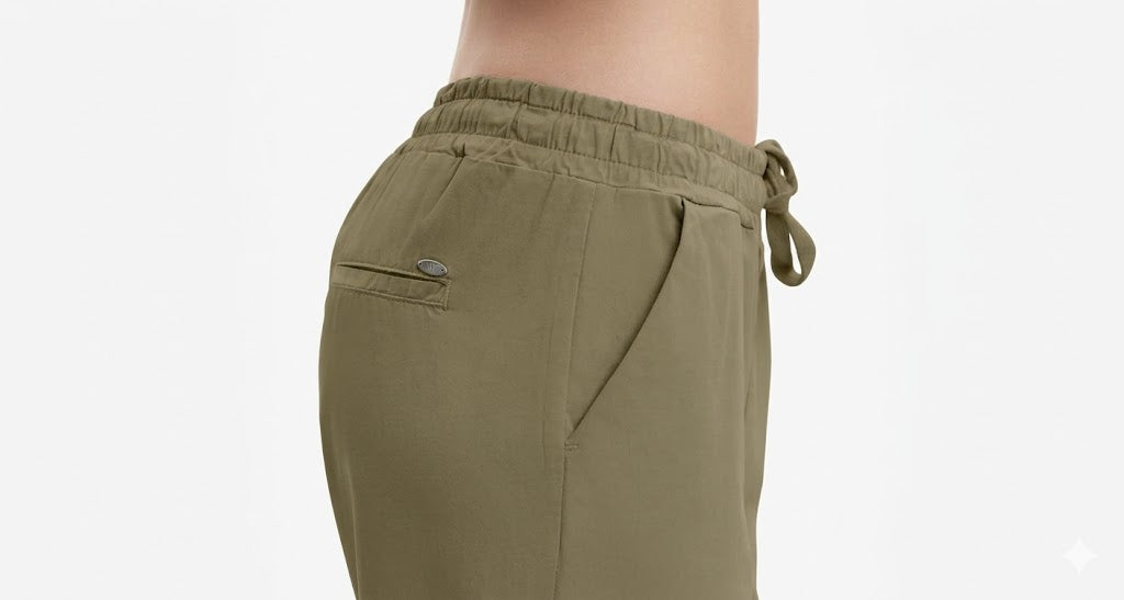 PANTALONI CON COULISSE IN GABARDINA WHITE WISE