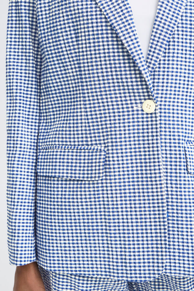 Blazer IHJILMA SODALITE BLUE/WHITE CHECK ICHI