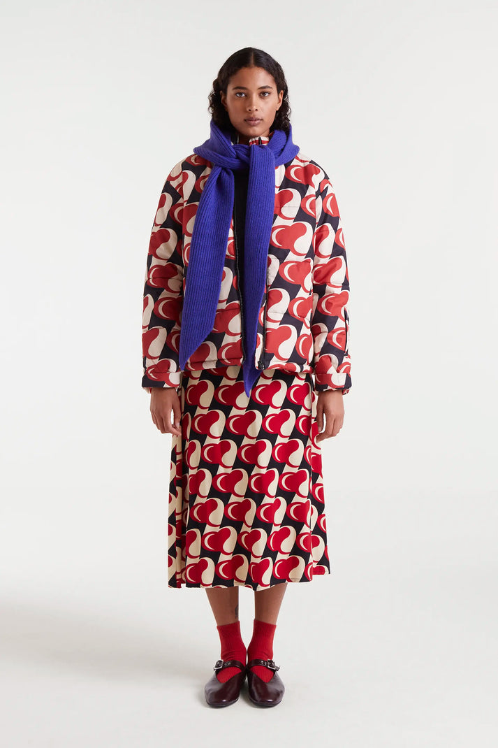 GONNA MIDI JACQUARD STAMPA HEART ATTACK COMPANIA FANTASTICA