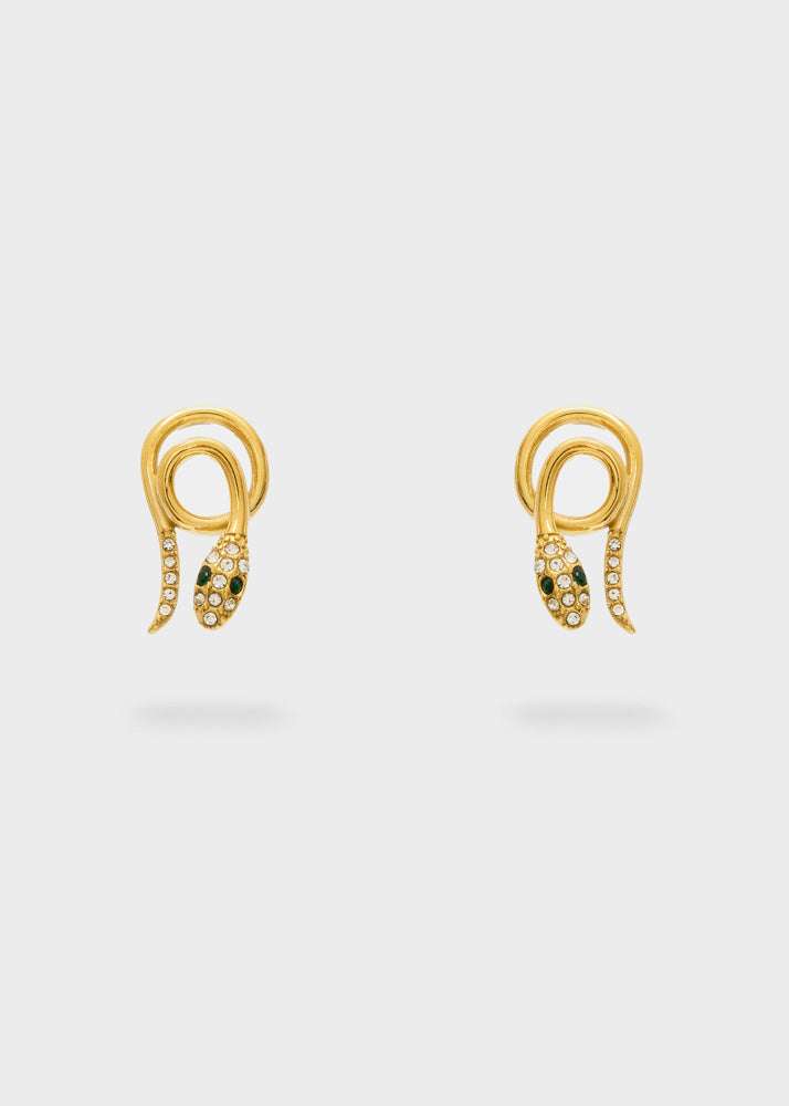 ORECCHINI SERPENTE CON PIETRE ORO NALÍ