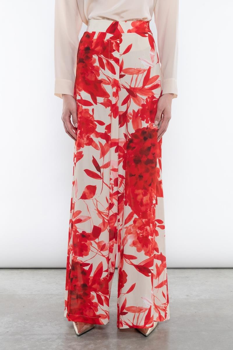 PANTALONE PALAZZO FANTASIA FLOREALE KAOS