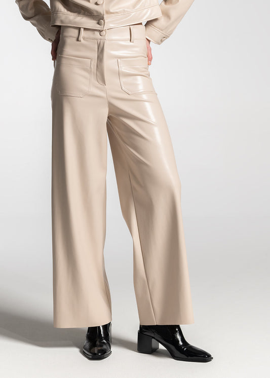 PANTALONE ECOPELLE PANNA CROCHÈ