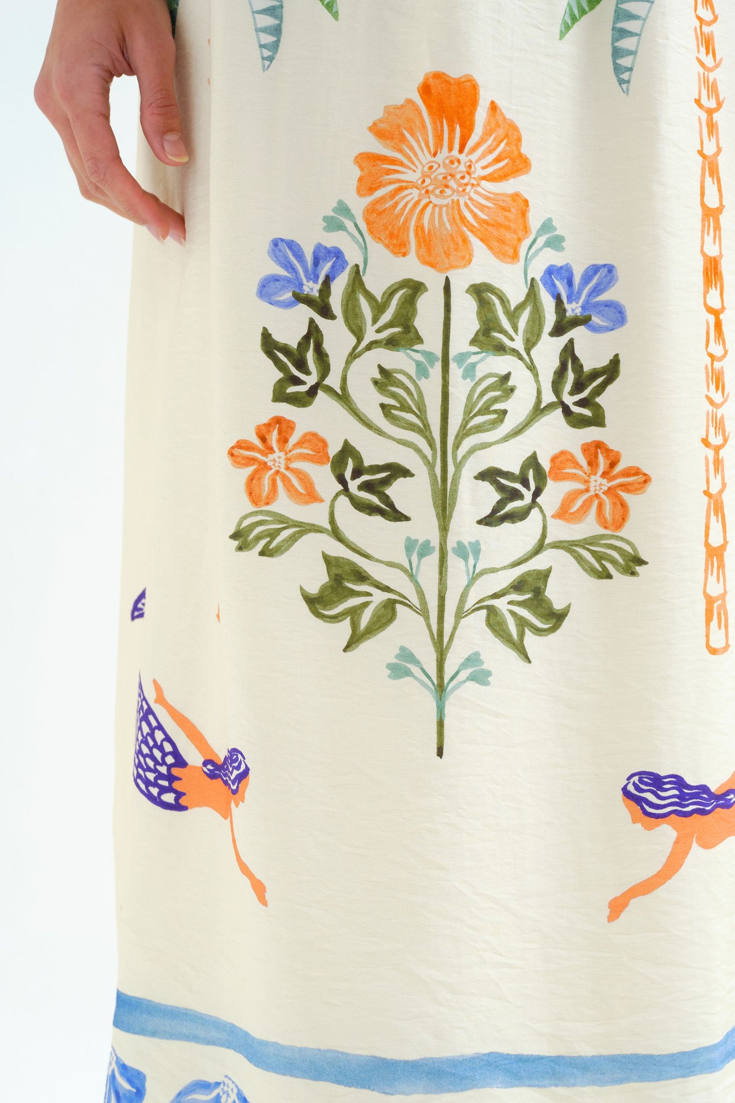 Gonna lunga con stampa Palm & Mermaid COMPANIA FANTASTICA