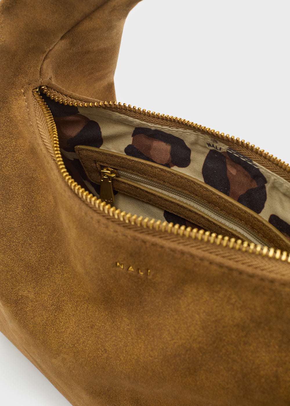 BORSA MILA A SPALLA SCAMOSCIATO OCRA NALÌ