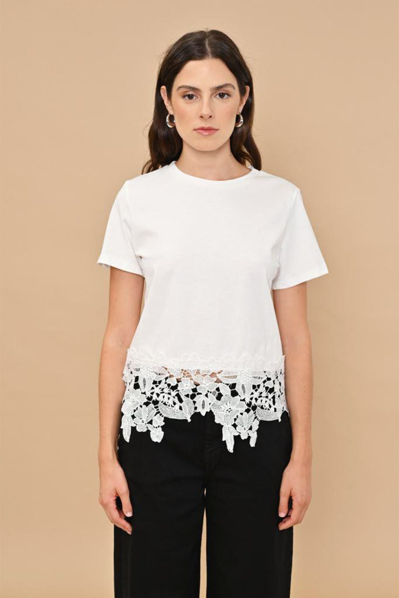 T-SHRIT INSERTO PIZZO KAOS JEANS