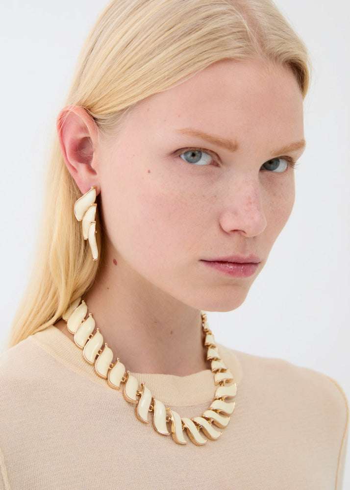COLLANA GIROCOLLO SMALTATA BIANCO\ORO NALÍ