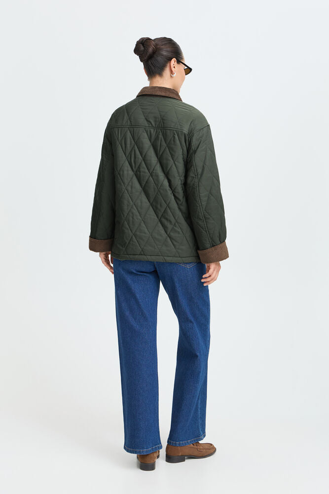 GIACCA TRAPUNTATO VERDE CON COLLO IN VELLUTO BYBELLINI B.YOUNG