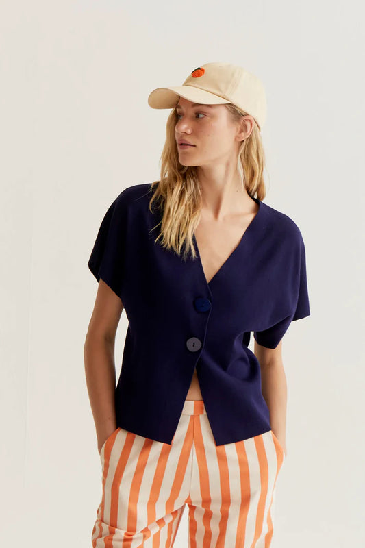 CARDIGAN MEZZA MANICA BLU COMPANIA FANTASTICA